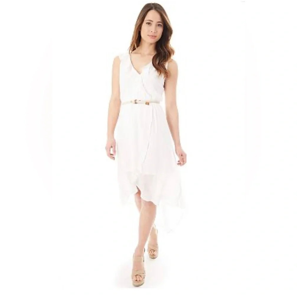 IZ Byer Belted High-Low Gauze Maxi Dress Size‎ LARGE. NWT  beachy gauzy summer